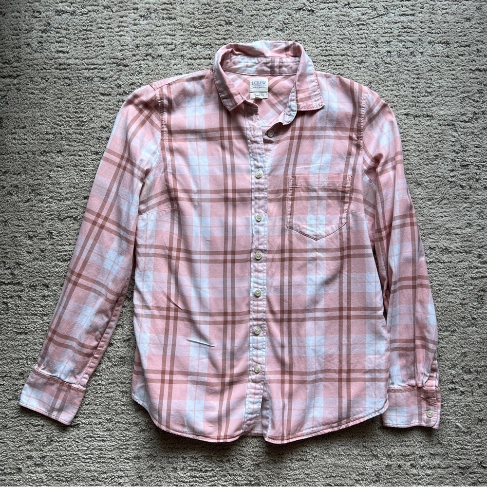 J.CREW Perfect Fit plaid Button Down Shirt Size Small - Picture 2 of 5